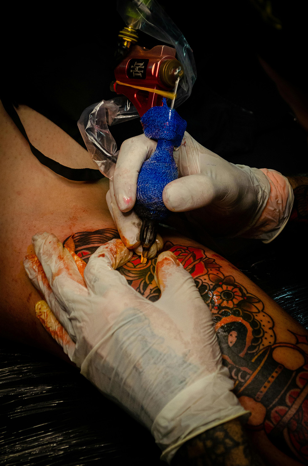 Tattoo in progress